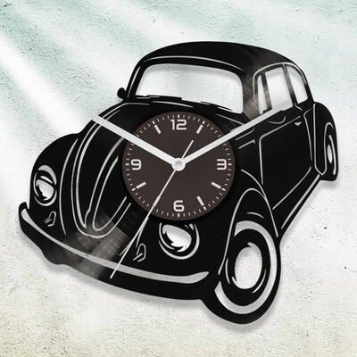 VW Bogár bakelit óra - Akár egyedi felirattal