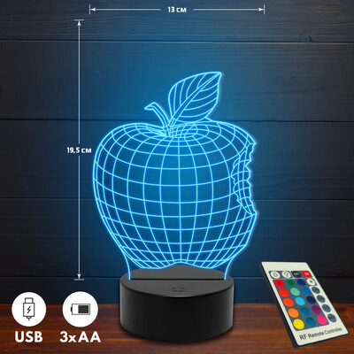 Apple 3D Led lámpa - Akár egyedi felirattal