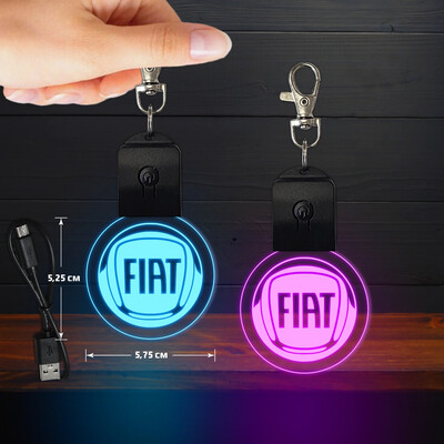 Fiat világító led kulcstartó