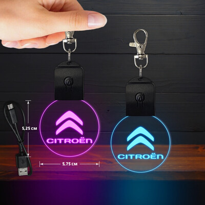 Citroën világító led kulcstartó