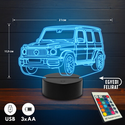 Mercedes G63 AMG 3D Led lámpa - Akár egyedi felirattal