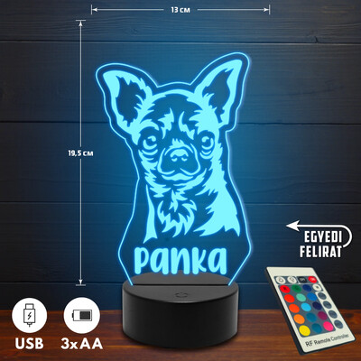 Csivava 3D Led lámpa - Egyedi felirattal