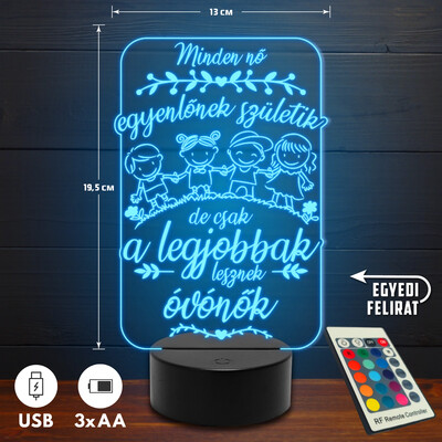 Óvónő 3D Led lámpa - Akár egyedi felirattal