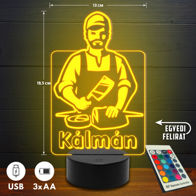 Hentes 3D Led lámpa - Egyedi felirattal