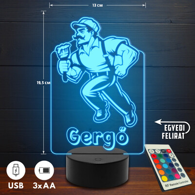 Festő 3D Led lámpa - Egyedi felirattal