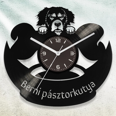 Berni pásztorkutya bakelit óra - Akár egyedi felirattal