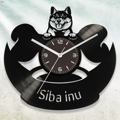 Shiba inu kutyafejes bakelit óra - Akár egyedi felirattal