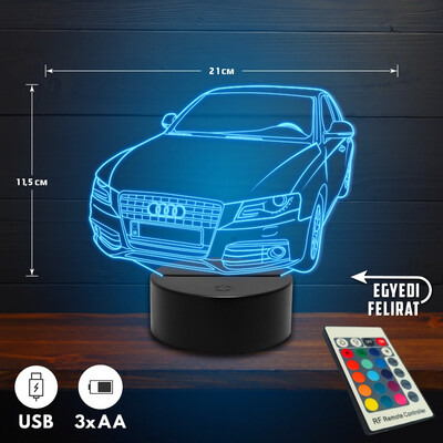 Audi A4 B8 3D Led lámpa - Akár egyedi felirattal