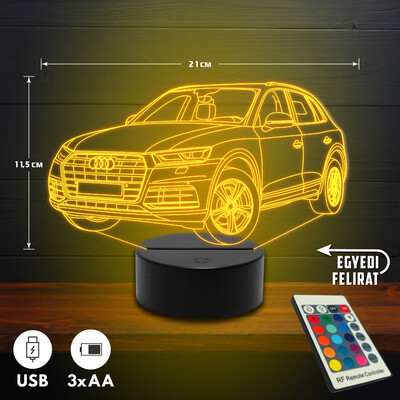 Audi Q5 3D Led lámpa - Akár egyedi felirattal