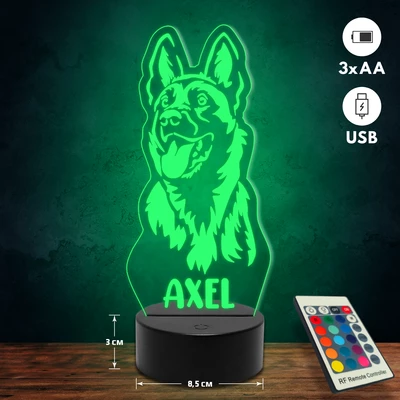 Németjuhász kutyás 3D Led lámpa