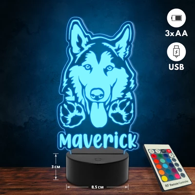 Husky kutyás 3D Led lámpa