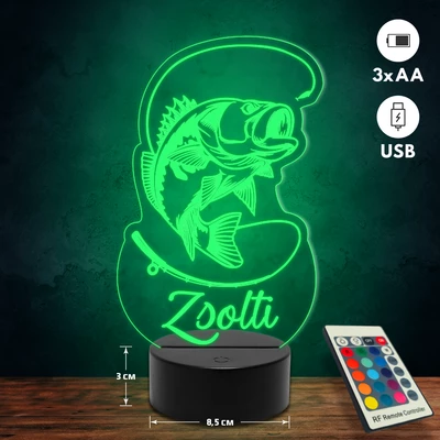 Horgász 3D Led lámpa