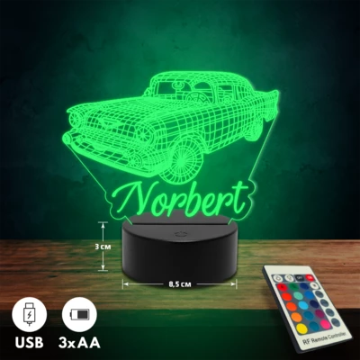 Chevrolet 1957 autós 3D Led lámpa