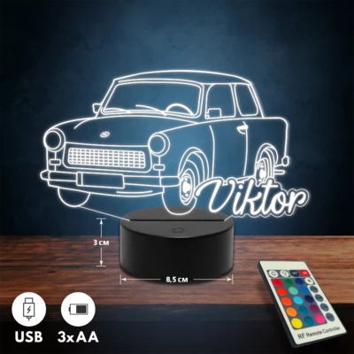 Trabant autós 3D Led lámpa