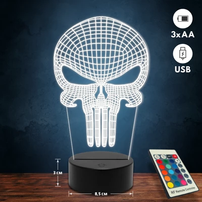 Koponya 3D Led lámpa