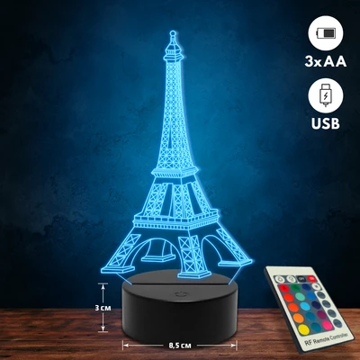 Eiffel-torony 3D Led lámpa