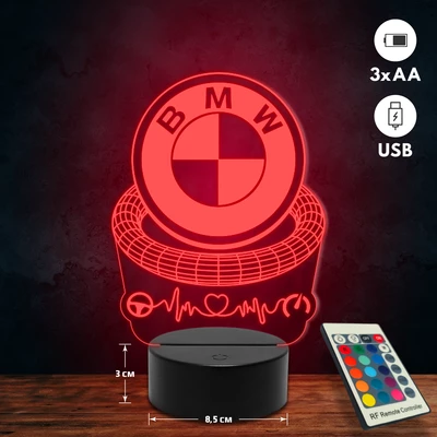 BMW logó 3D Led lámpa
