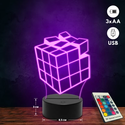 Rubik kocka 3D Led lámpa