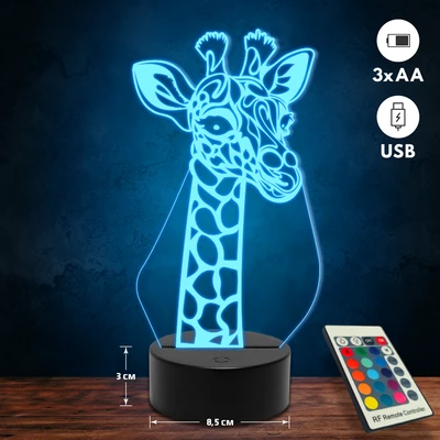 Zsiráf 3D Led lámpa