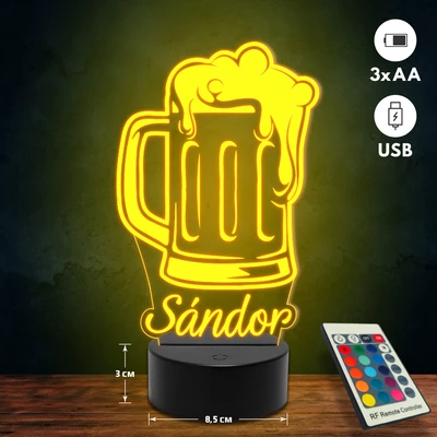 Söröskorsó 3D Led lámpa