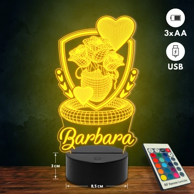 Rózsa csokros 3D Led lámpa