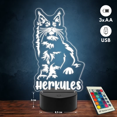 Macskás 3D Led lámpa