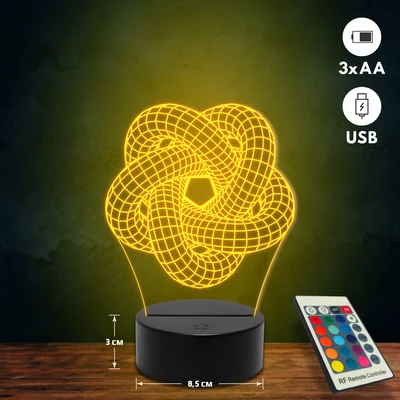 Absztrakt alakzat 3D Led lámpa