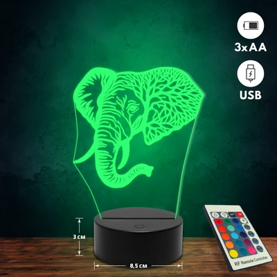 Elefánt 3D Led lámpa