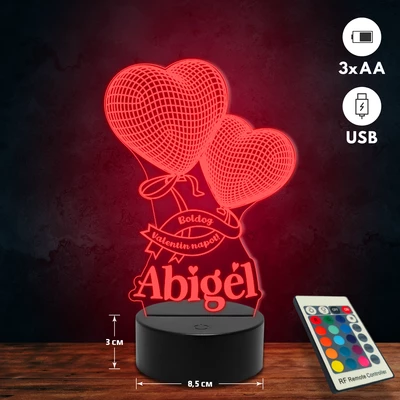 Valentin napi romantikus 3D Led lámpa