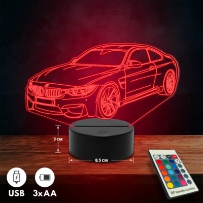 BMW M4 autós 3D Led lámpa