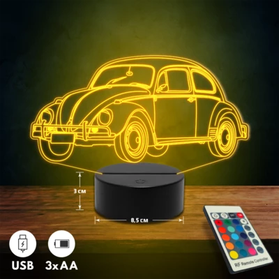 Volkswagen bogár autós 3D Led lámpa