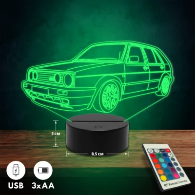 Volkswagen Golf MK2 autós 3D Led lámpa