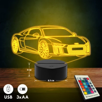 Audi R8 autós 3D Led lámpa