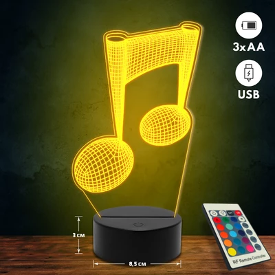 Hangjegyes 3D Led lámpa