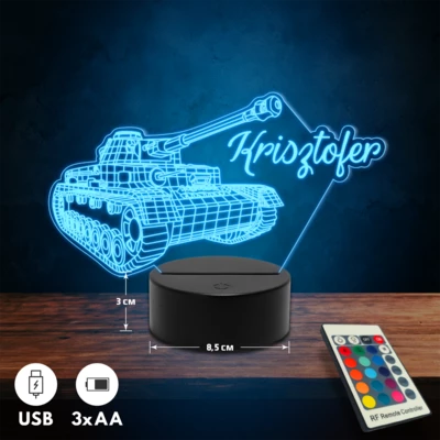 Tank 3D Led lámpa