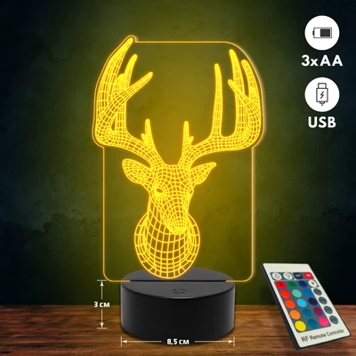 Szarvas 3D Led lámpa