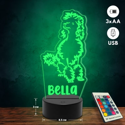 Uszkár kutyás 3D Led lámpa