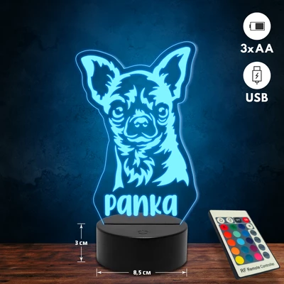 Csivava kutyás 3D Led lámpa