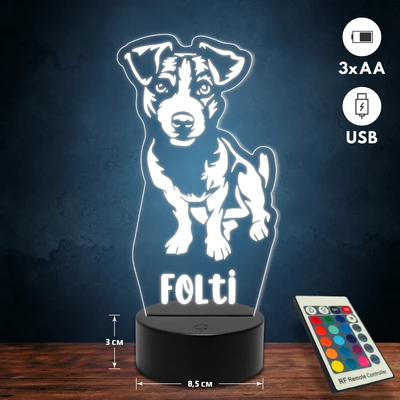 Jack Russell terrier kutyás 3D Led lámpa