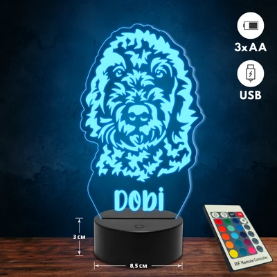 Goldendoodle kutyás 3D Led lámpa