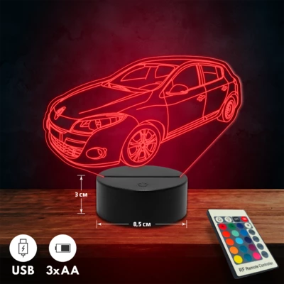 Renault Megane autós 3D Led lámpa