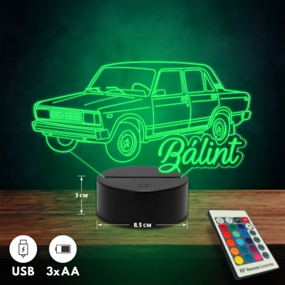Lada autós 3D Led lámpa