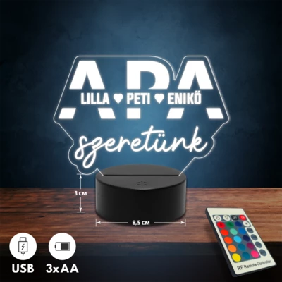 Apák napja 3D Led lámpa