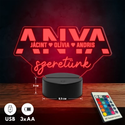 Anyák napja 3D Led lámpa