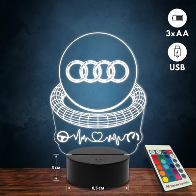 Audi logós 3D Led lámpa