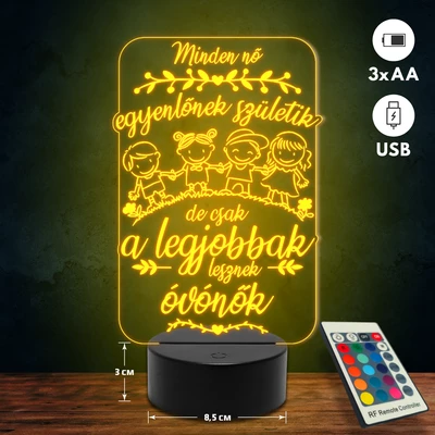 Óvónő 3D Led lámpa