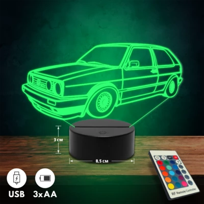 Volkswagen Golf MK2 autós 3D Led lámpa