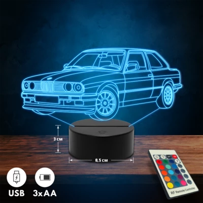 BMW M3 E30 autós 3D Led lámpa