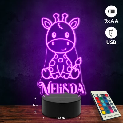 Zsiráfos 3D Led lámpa