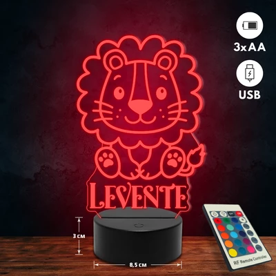 Oroszlános 3D Led lámpa